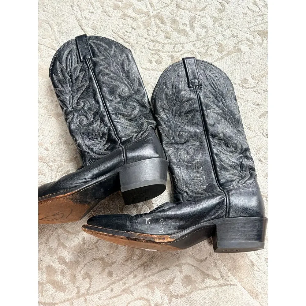 Dan Post Men's 8.5 Black Leather Western Cowboy Boot